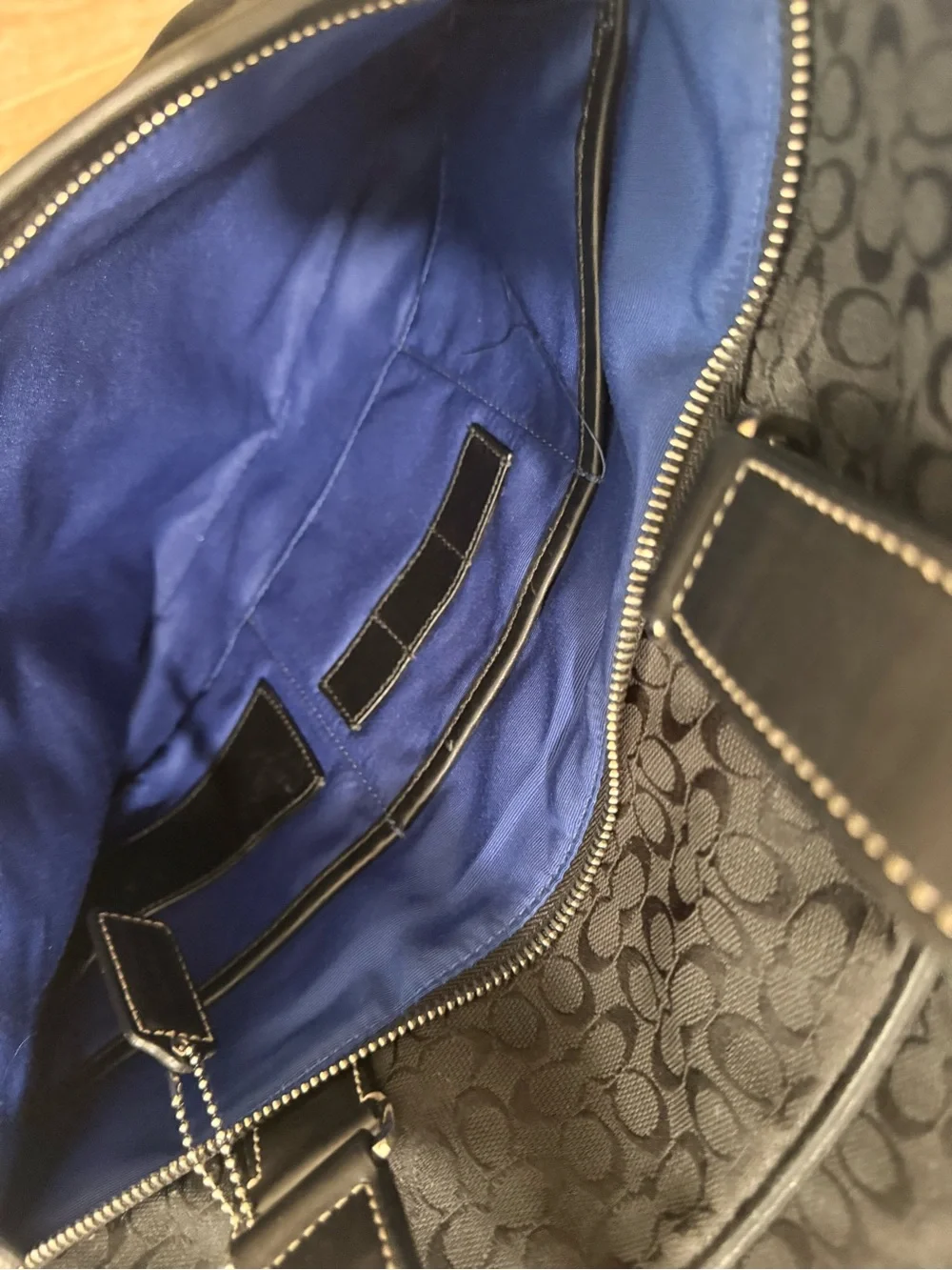 Coach Black Signature Canvas Laptop Brief with Shoulder Strap